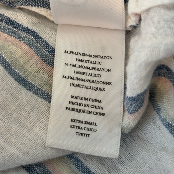 Rails Women's Angelina Cape May Stripe Linen Short White Dress Size XS - Picture 3 of 6